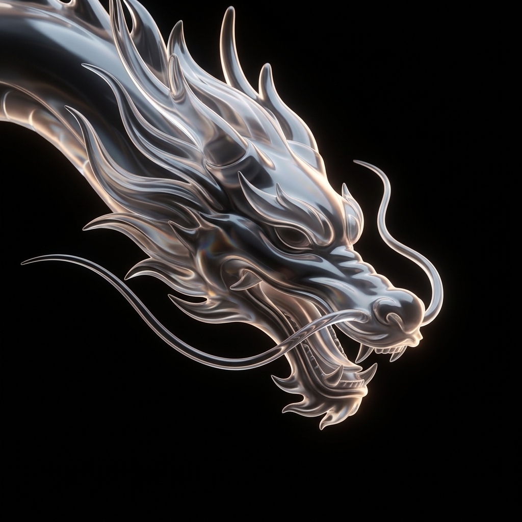 Logo Lộc Money 2 Chrome Dragon to bản mờ hai viền