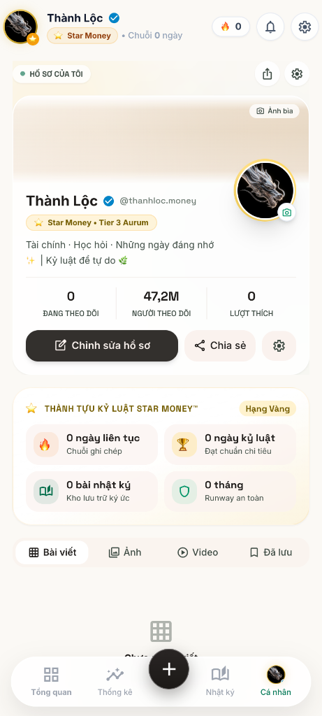 Màn hình Cá nhân Lộc Money 2